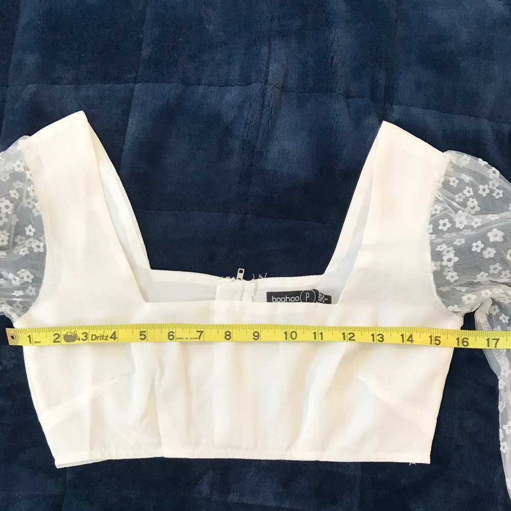 Long sleeve sheer tulle crop top NWOT - Picture 8 of 12